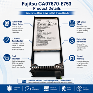 สำหรับ Fujitsu CA07670-E753 1.6TB 2.5" SAS 12Gb/s MLC <span class=keywords><strong>SSD</strong></span> สำหรับ Eternus DX S3 / DX S4 Storage Array พร้อม Caddy แบบ Hot-Swap ของแท้ - Product Image 2