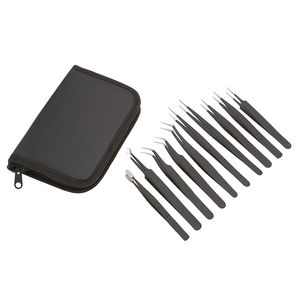 Juego de pinzas 2025, pinzas de extensión de pestañas antiestáticas de 10 piezas, pinzas curvas para joyería artesanal y belleza - Product Image 2