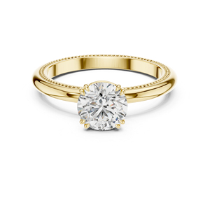 Bague de fiançailles vintage pour femme en or rose 14 carats avec diamant de laboratoire de 1 carat |   Diamant cultivé certifié IGI - Product Image 5