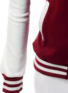 Chaqueta Varsity Verde para Hombre con Mangas de Cuero PU Negro, Cuello Camisero, Corte Regular, Ropa Exterior Informal de Otoño - Product Image 4
