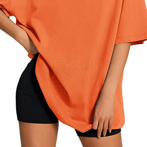 T-shirt décontracté pour femme, taille plus, surdimensionné, uni, confortable, respirant, 100% coton, personnalisable - Product Image 6