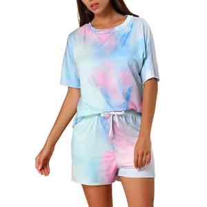 Camiseta de Algodón al por Mayor para Mujer, Moda, Nuevas Blusas, Conjunto Casual de Camiseta y Pantalones Cortos, Camisetas Estampadas - Product Image 1