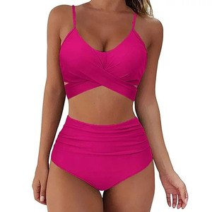 Traje de Baño Bikini de Tres Piezas para Mujer, Estilo Lujoso, Estampado Animal, Cintura Alta, Espalda Descubierta, Transpirable, de Secado Rápido, Venta al Por Mayor OEM, Nueva Llegada - Product Image 1