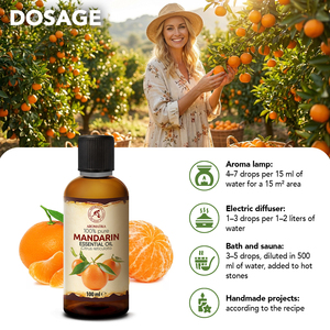 Aromatika Huile Essentielle de Zeste de Mandarine 100% Pure 100ml Distillée à la Vapeur Aromathérapie Naturelle Arôme Sucré d'Agrumes et Fruité - Product Image 4
