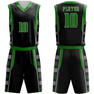 Conjunto de Uniforme de Baloncesto Personalizado Reversible con Estampado por Sublimación, Transpirable, de Secado Rápido, sin Mangas, para Verano, 100% Poliéster - Product Image 1