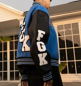 แจ็กเก็ตบอมเบอร์สไตล์สตรีทแวร์หนัง PU ใหม่ใช้ได้ทั้งชายและหญิงแจ็กเก็ตกันหนาวพร้อมด้วยขนแกะตกแต่งสำหรับผู้ชาย - Product Image 3