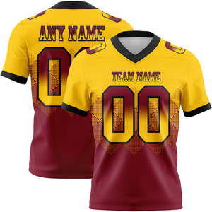 Maillot de football américain en maille respirante avec drapeau style dégradé forme carrée authentique adaptée aux sports scolaires - Product Image 5