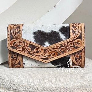 กระเป๋าสตางค์หนังวัวแท้สำหรับสุภาพสตรีสไตล์วินเทจกระเป๋าถือเป็นเครื่องมือหรูหราดีไซน์ใหม่2025 - Product Image 1