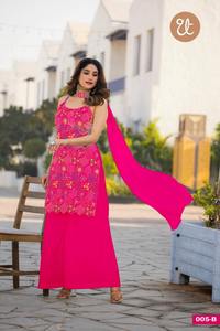 Ropa de fiesta de invierno festiva para mujer, elegante y moderna, de primera calidad, bordado Chinon, tela Salwar Kameez Georgette, suministro al por mayor - Product Image 5