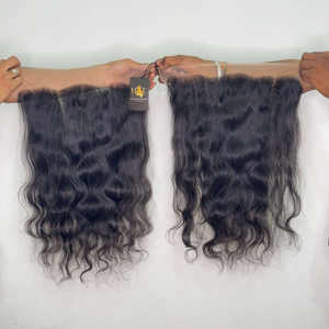 Peluca frontal con cierre de encaje HD, pelo virgen natural de templo indio, pelo crudo liso hecho en India a precio de fábrica, venta al por mayor - Product Image 2