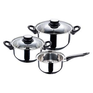 Set di pentole San Ignacio Palma in acciaio inox da 5 pezzi, adatto per piani cottura a induzione + set di coltelli in acciaio inox da 3 pezzi - Product Image 6