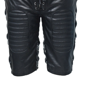 Mens Real Leather Cargo Shorts Club Wear Shorts High Quality Men Wear Leather Shorts Summer Autumn Customized Plain Dyed Adults - Product Image 3