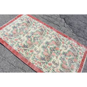 Vintage Turkish Wool <b>Rug</b> Red Green Patchwork Design <b>Boho</b> Style 36 X 64ft Large Area 10mm Thickness Latex for Hallway Room Decor - Product Image 4