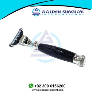 Maquinilla de Afeitar Clásica para Hombre, Depiladora, Mango de Resina Acrílica Negra con Cuchilla de 3 Capas - Product Image 6