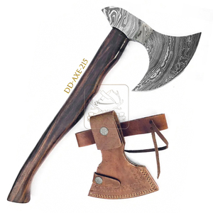 Hache de forêt en acier Damas style Viking DD-AXE215 avec manche en bois pour jardin et extérieur – Vente en gros - Product Image 1