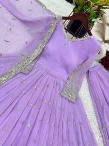 Nouvelle robe de soirée design avec fond entièrement cousu et travail de séquence de broderie lourde Dupatta - Product Image 2