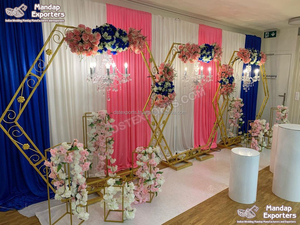 Estructuras Metálicas Modernas para Fondo de Escenario de Boda, Decoración de Lujo para Bodas, Diseño de Boda con Estructura Metálica, Soporte de Acero Inoxidable, Reino Unido - Product Image 6