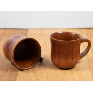 Tasses à thé en bois de nouvelle conception de qualité supérieure avec poignée finition brillante taille personnalisée pour cuisine maison Restaurants vaisselle déco - Product Image 6