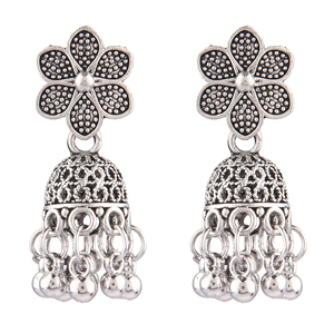 Indian Oxidized Floral Wedding Bridal Jhumka Jhumki Pendientes Proveedor Fabricante indio Conjunto de joyas para mujeres - Product Image 1