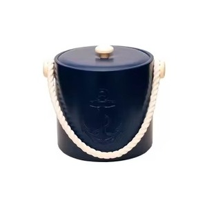 Nouveau seau à glace en métal de forme ronde avec finition galvanisée à imprimé floral pour bouteilles de vin et de boissons froides - Product Image 3