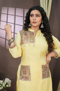 Femmes Eco soie deux pièces Satin fête robe de mariée naturel droite Silhouette dentelle broderie plaine haut pantalon vêtements de nuit été - Product Image 6