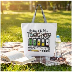 Bolsa de lona con diseño de carta de agradecimiento para profesores, bolsa de hombro reutilizable para compras, regalo divertido para el aula, uso diario, 27x37cm - Product Image 3