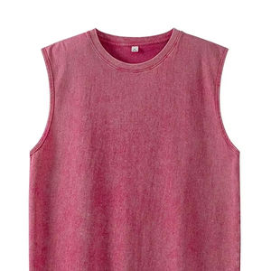 เสื้อกล้ามผู้ชายผ้าฝ้ายซักได้สำหรับฤดูร้อนเสื้อยืดออกกำลังกายออกกำลังกายแขนกุดระบายอากาศเสื้อยืดหลวมวิ่งชายหาด - Product Image 1