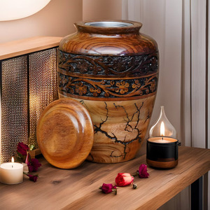 Diseño elegante, mejor vendido, urna de madera, urna de cremación de metal con colores y tamaños personalizados para el hogar con diseño de venas - Product Image 2