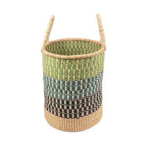 Panier de Bolga en jonc de mer en gros paniers d'herbe de mer tissés fonctionnels pour la décoration de stockage à la maison - Product Image 4