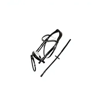 Brida Inglesa de Cuero Genuino Hecha a Mano con Logotipo Personalizado, Talla Completa, Negra, Perfecta para Montar al Aire Libre, Doma, Salto y Uso Diario - Product Image 3