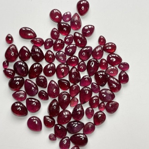 Cabujón de rubí Natural de buena calidad, forma de pera, tamaños rojos profundos, 5x7-9x11mm, piedras preciosas sueltas tratadas térmicamente para la fabricación de joyas - Product Image 1