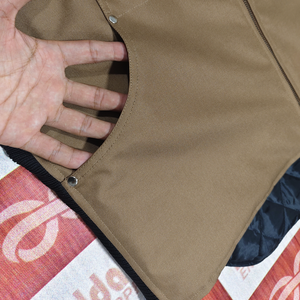 Custom Winter Quilted Lining Cargo Cropped Sleeveless Gilet Jacket Streetwear Work Vest Heavy <b>Duck</b> Canvas for Men Woven WASHED - Product Image 5