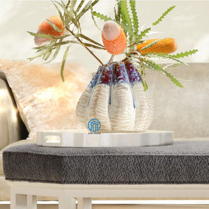 Nacre blanche plateau rond bord de vague plateau de service décoratif fait à la main vadrouille coquille plateau Vietnam décor à la maison fournisseur - Product Image 2