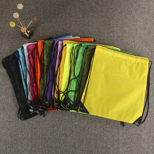 Plain Dyed Polyester <b>Drawstring</b> <b>Backpacks</b> in Multiple Colors Portable Storage Bag for Everyday Use - Product Image 6