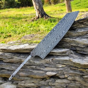 2024 Chất Lượng Cao Tùy Chỉnh Handmade San Mai Dao Chuyên Nghiệp Tự Làm Lớp Trống Lưỡi Đầy Đủ <span class=keywords><strong>Tang</strong></span> Gỗ Xử Lý Nhật Bản <span class=keywords><strong>Bowie</strong></span> Phong Cách - Product Image 2