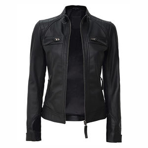 Chaquetas de cuero de bajo precio para mujer 2025 nuevo diseño cómodo chaquetas de cuero genuino de moda para la venta - Product Image 4