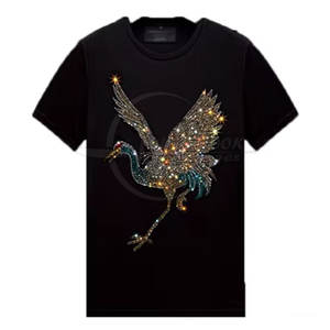 Conception la plus populaire T-shirt strass pour hommes T-shirt strass personnalisé pour hommes Strass de meilleure qualité - Product Image 1