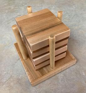 Gran oferta 2025, posavasos de resina de madera epoxi redondo cuadrado personalizado de alta calidad con juego de soportes - Product Image 2