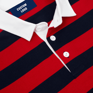 2025 broderie personnalisée Logo à manches longues en gros rayé coton Rugby polos manches longues de haute qualité pour hommes polos - Product Image 3