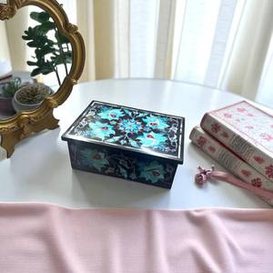 Marble Rectangle Jewelry Box Handmade <b>Stone</b> Box with Semi Precious Turquoise Inlay Luxury Gift Packaging for Her - Product Image 4