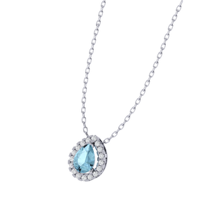 Colgante Geométrico de Plata de Ley Chapado en Oro de 11.0 mm con Circonita Cúbica en Forma de Pera y Corte Esmeralda - Product Image 2