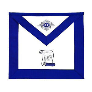 MASONIC BLUE LODGE OFFICER <b>APRON</b> HAND EMBROIDERED - Product Image 1