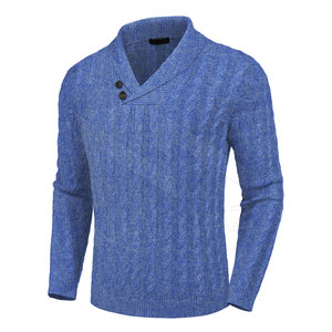 Suéteres de punto cálidos informales y de negocios ajustados para hombre de otoño jerséis de invierno transpirables tejidos a mano - Product Image 1