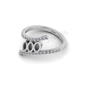 Meilleure qualité 4x2mm argent Semi-anneau de montage Style classique anniversaire cadeau de mariage pour les filles plaqué rhodium pour les fêtes - Product Image 6
