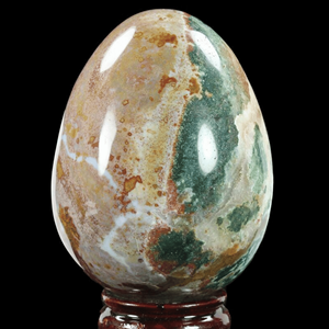 Vente en gros de pierres précieuses naturelles en forme d'œuf de jaspe océanique Style Feng Shui du fabricant de confiance pour la décoration intérieure et l'équilibre énergétique - Product Image 2