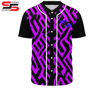Vente en gros d'usine Maillot de baseball décontracté pour femmes d'été Col en V Bouton 100% polyester Personnalisable Maillot de softball pour adultes - Product Image 6