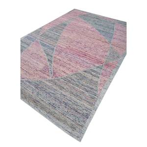 Tapis en laine noué à la main rose et violet Blythe, motif abstrait, pour salon, couloir et puzzle rectangulaire Aiwl-1033 - Product Image 2