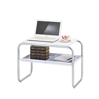 Table basse moderne à 2 niveaux avec structure en tube d'acier - Table d'appoint mobile pour salon, mobilier de maison, assemblage DIY, modèle TB73