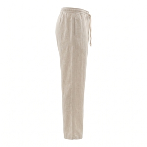 Pantalones Chinos de Lino y Algodón para Hombre, Color Blanco, con Cordón, Cintura Media, Casuales, con Bolsillos, Acolchados - Product Image 2