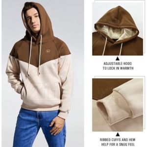 Sudaderas con capucha de gran tamaño de lana en blanco con estampado personalizado de 310g Unisex 100% algodón blanco sólido logotipo personalizado frente secado rápido transpirable - Product Image 4